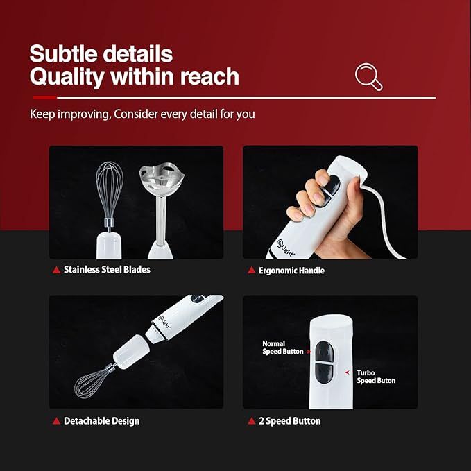 2-in-1 hand blender with chopper attachment