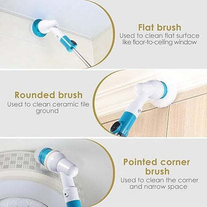 Extendable handle reaching a shower floor