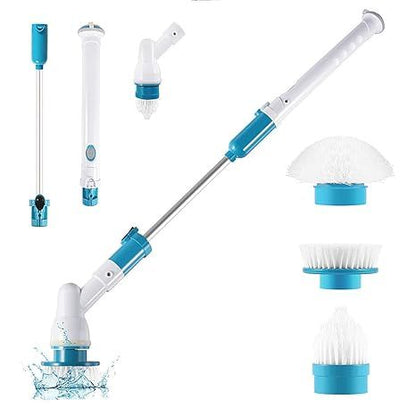 Cordless electric spin scrubber