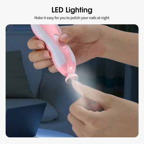 Electric baby nail file with LED light