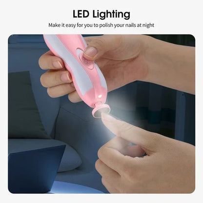 Electric baby nail file with LED light