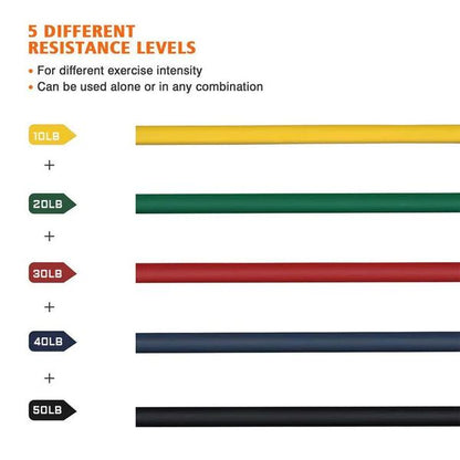 Resistance bands packed into a carry bag
