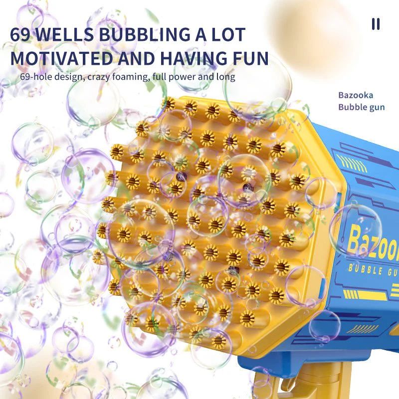 Bubble gun used at an outdoor party