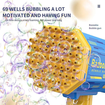 Bubble gun used at an outdoor party