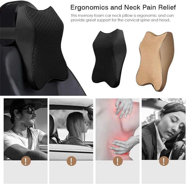 Elastic strap fitting the cushion to a headrest