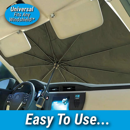 Umbrella style car windshield sun shade