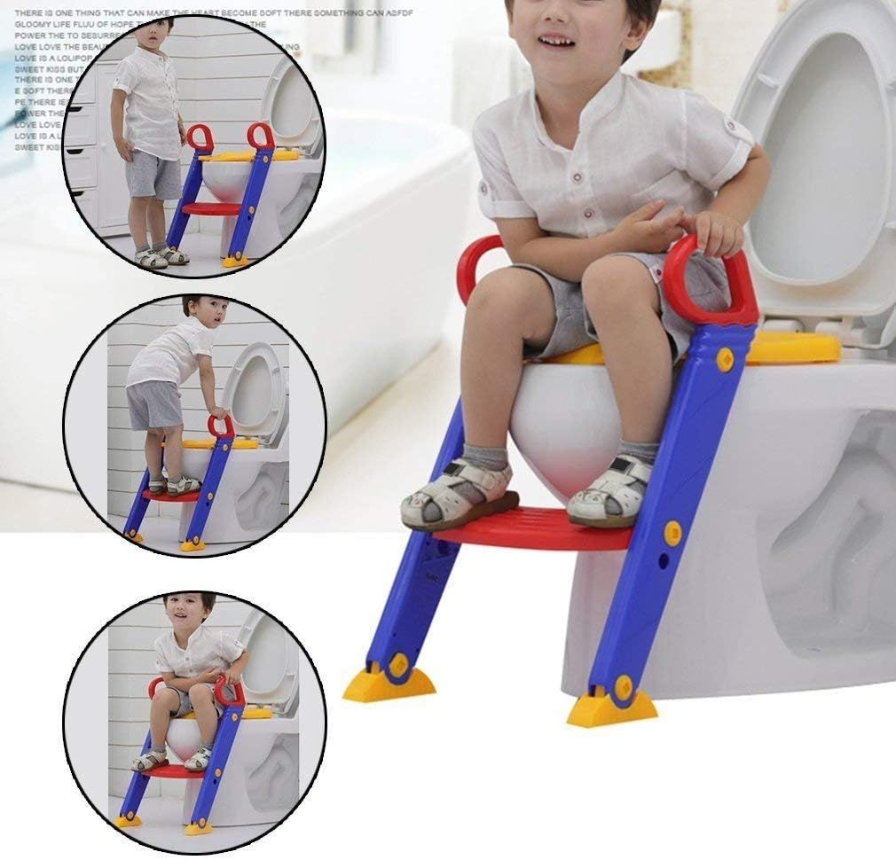 Child climbing the toilet training ladder