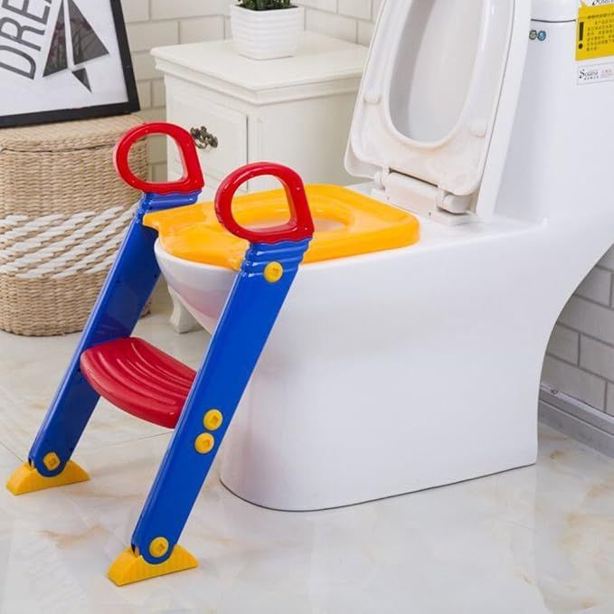 Toddler toilet training step stool with handles