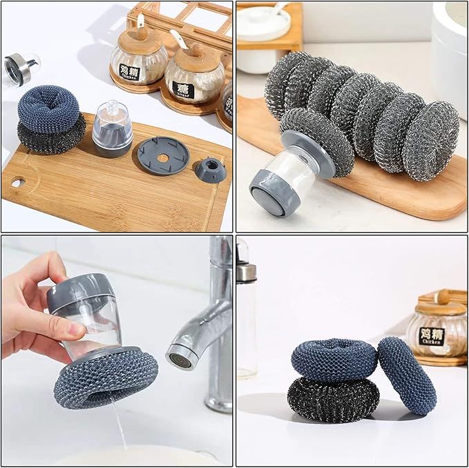 Soap dispensing dish brush