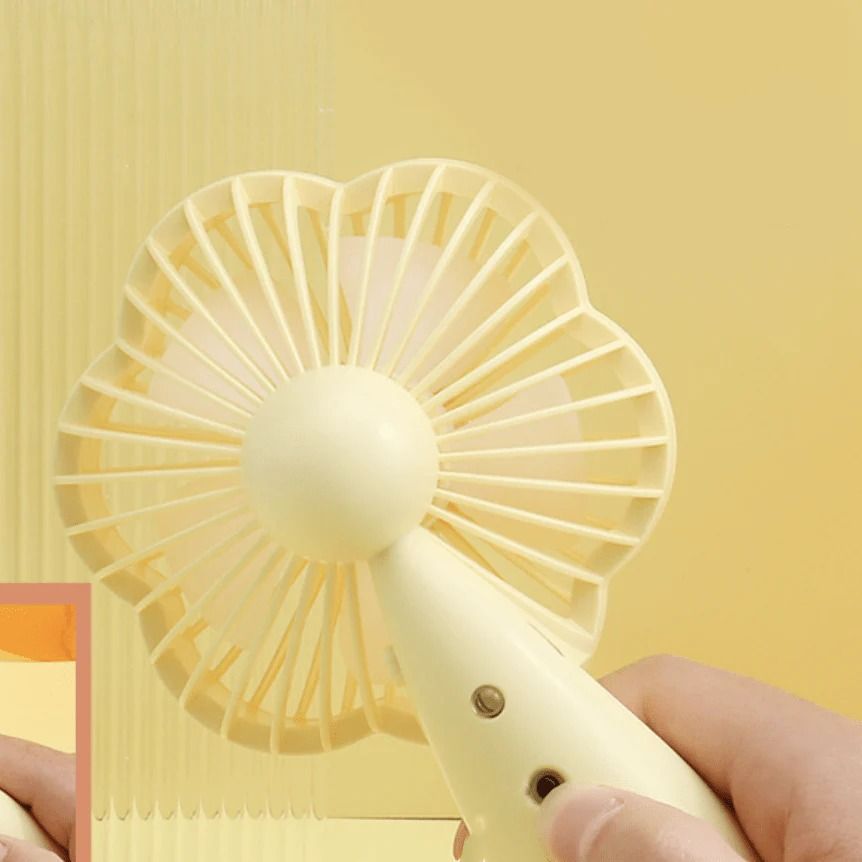 Flower design handheld portable fan