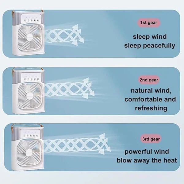 Rechargeable misting cooling fan with water tank