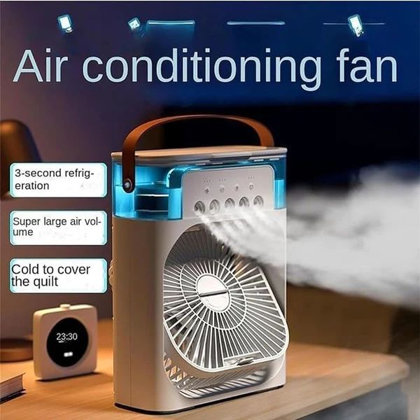 Fine mist evaporating to cool the air