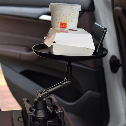 Car cup holder tray in use