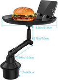 Car Cup Holder Tray — 3-in-1 Swivel Food Tray with Drink & Phone Holders