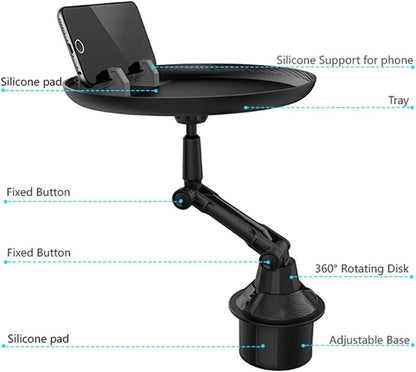 Swivel arms moving the tray between seats