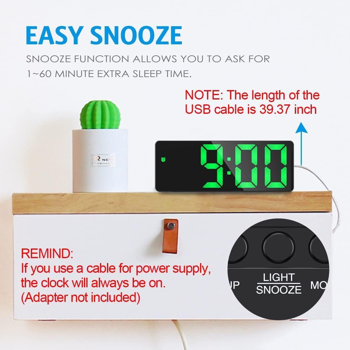 Five display modes on the digital clock