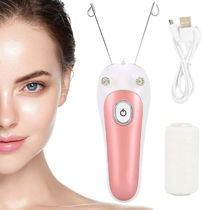 Electric facial threading hair removal device