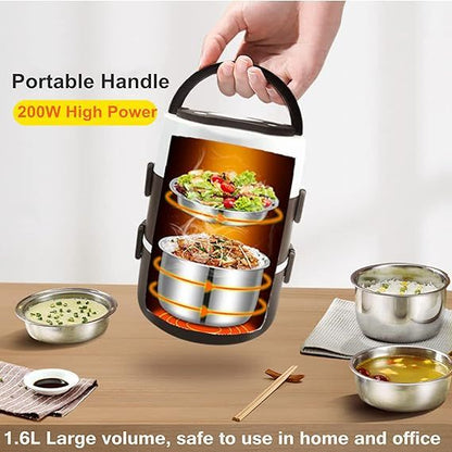 Separate food compartments inside the lunch box