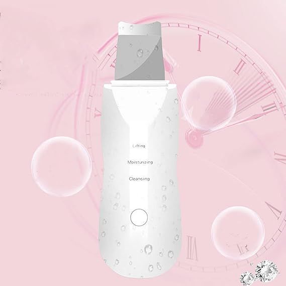 Ultrasonic facial skin scrubber spatula