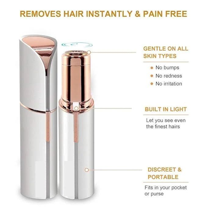 Compact battery operated facial hair remover