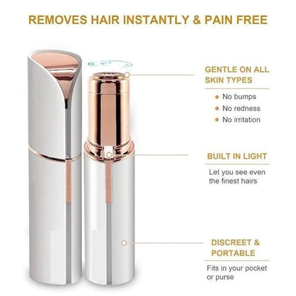 Compact battery operated facial hair remover