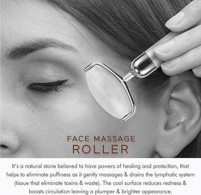Rose quartz facial roller