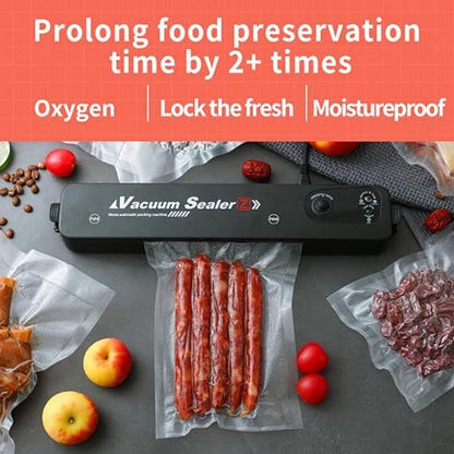 Vacuum sealer lid closed on a bag