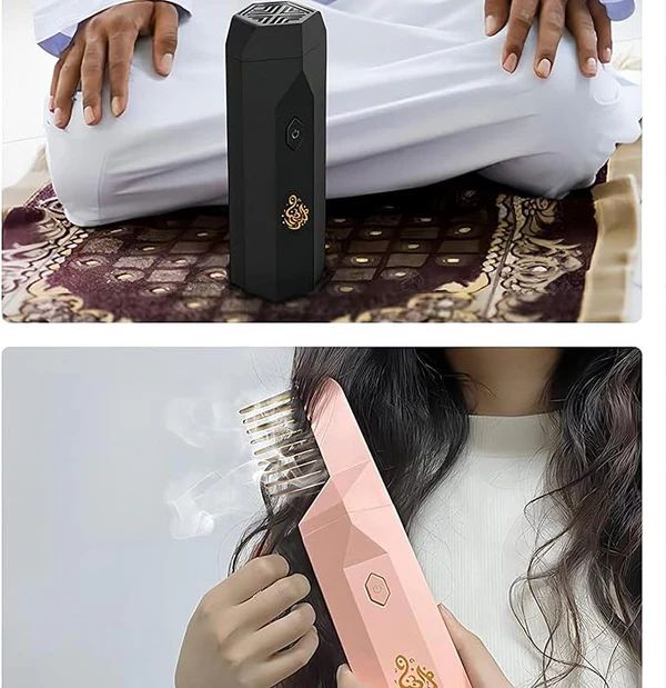 Hair bakhoor comb with its cap fitted