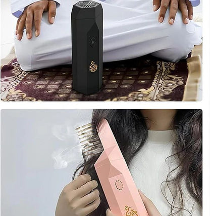 Hair bakhoor comb with its cap fitted