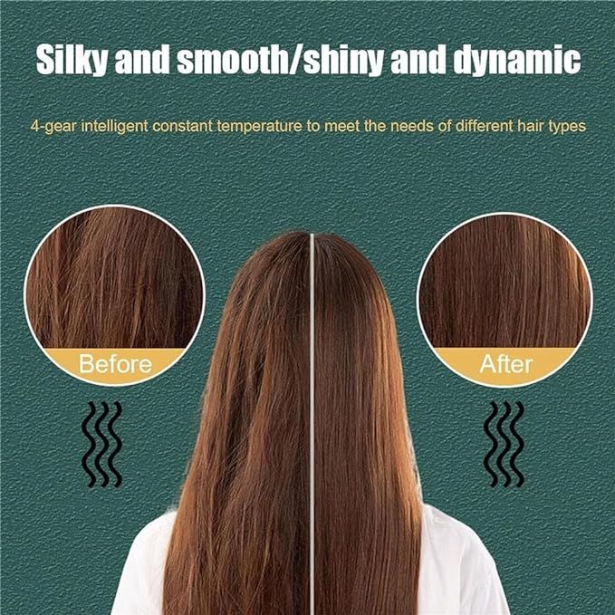Ionic hair straightening brush comb