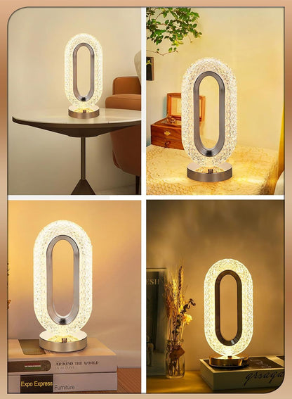 Cordless rechargeable crystal touch lamp