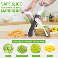 Adjustable Mandoline Slicer — 8 Thickness Settings with Safety Lock