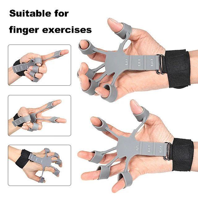 Finger trainer in use