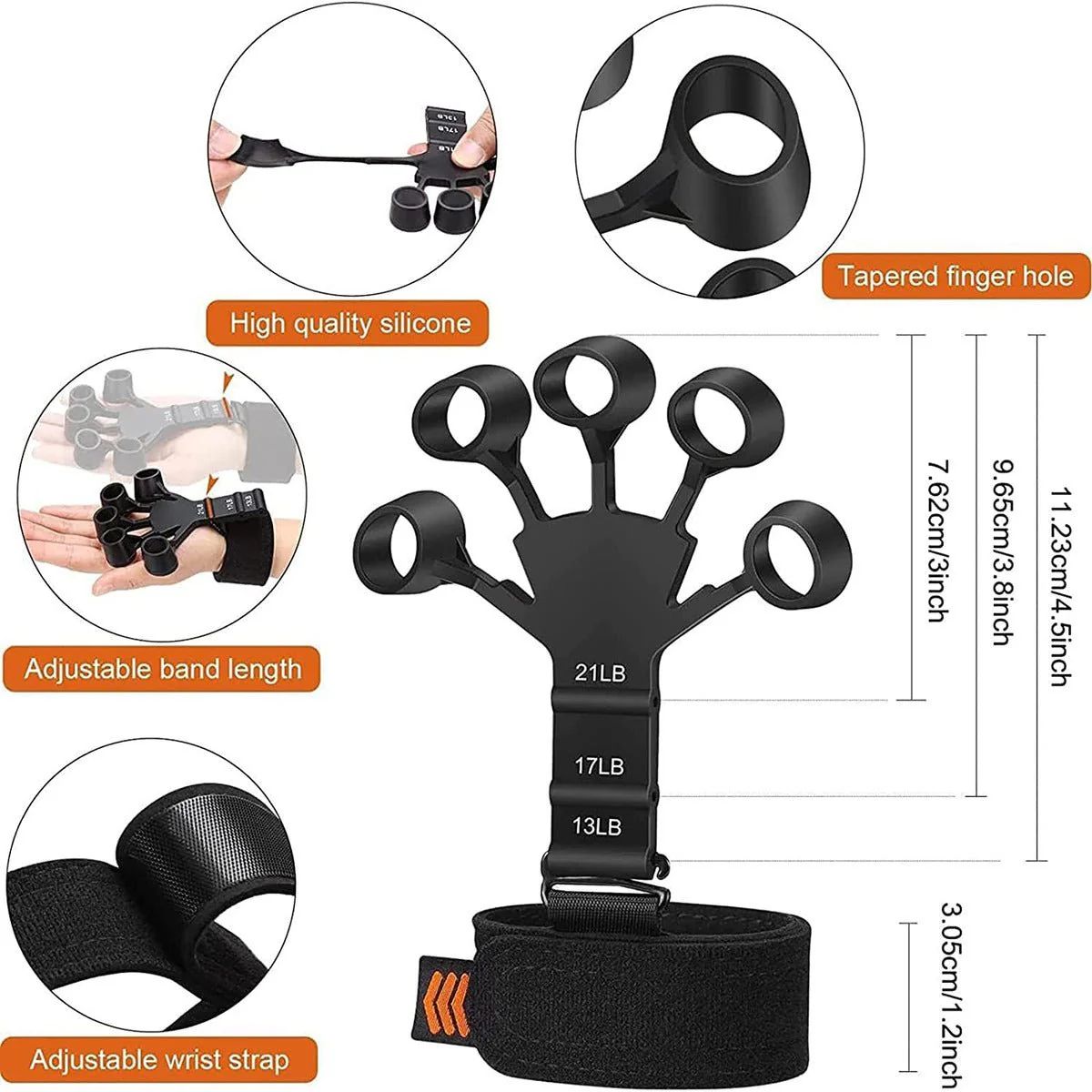 Individual finger training with the exerciser