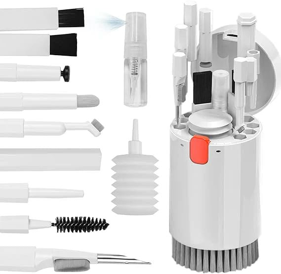 Key puller and brush for cleaning a keyboard
