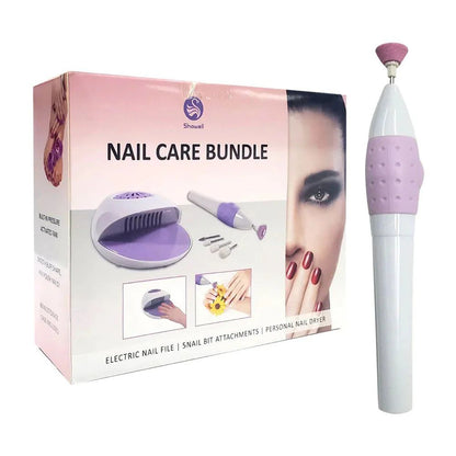 Compact travel pouch holding the nail care kit