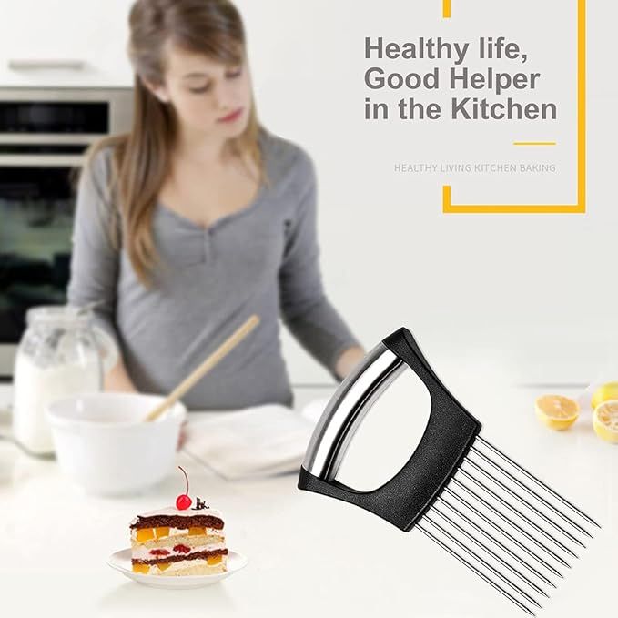 Stainless steel onion holder with prongs