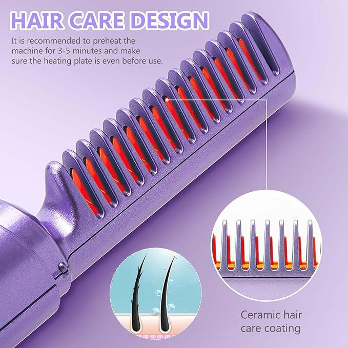 Ionic straightening comb reducing frizz
