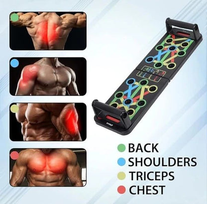Push-up board folded flat for storage