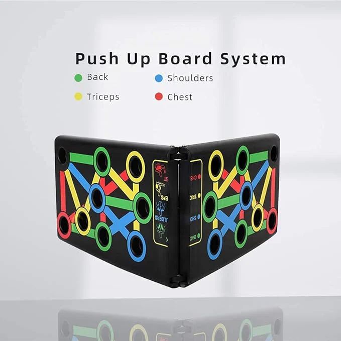 Push-up board shown with dimensions