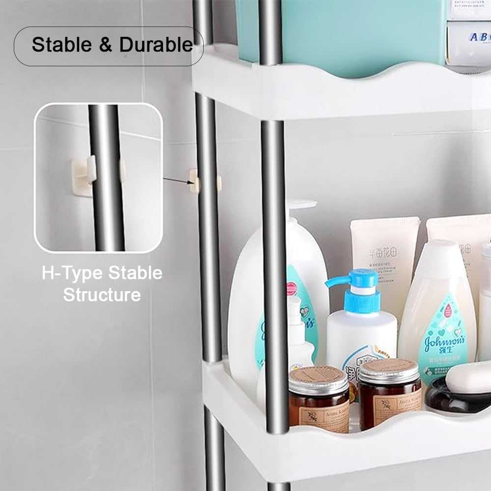 Labelled parts and tools included with the over toilet storage rack
