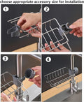 Stainless Steel Sink Caddy — Over-Faucet Sponge & Soap Holder, No Drilling