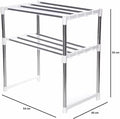 Stainless Steel Kitchen Shelf Rack — Storage Stand with Hanging Hooks