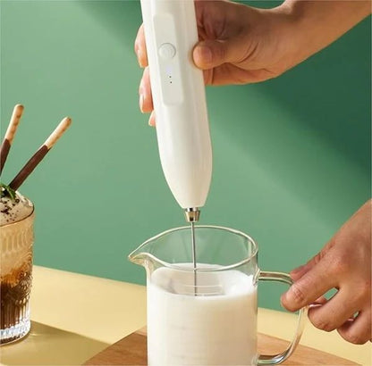 Milk frother mixing a protein shake