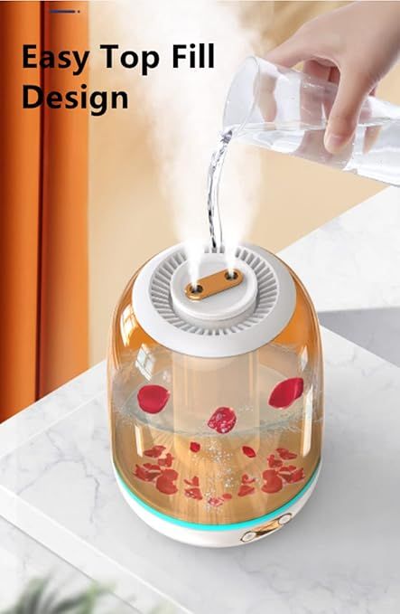 Cool mist humidifier running in a bedroom